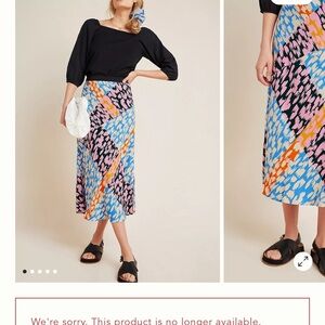Anthropologie Vibrant Abstract Midi Skirt